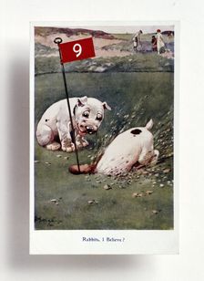 Postcard with golfing theme, c1920s. Creator: Unknown