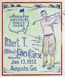 Poster marking the opening of the Bobby Jones course at Augusta, 1933. Creator: Unknown
