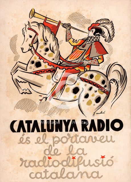 Poster of Catalunya Radio, representative for the Catalan broadcasting, 1934.