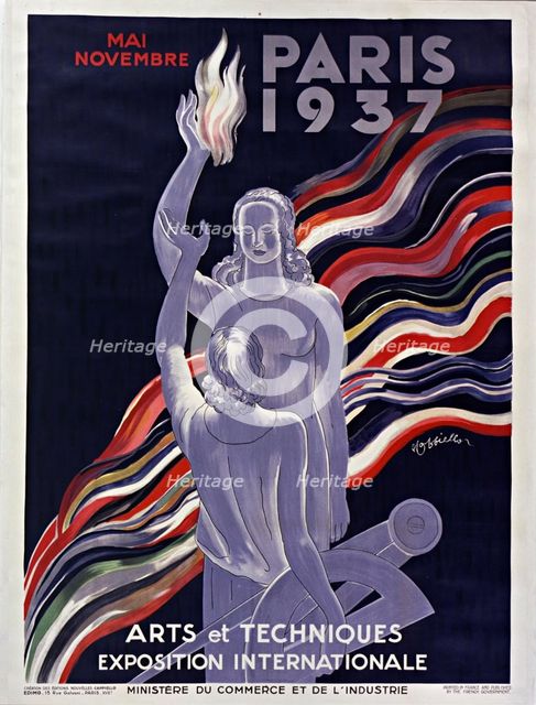 Poster of the 1937 International Exhibition in Paris, 1937. Creator: Cappiello, Leonetto (1875-1942).