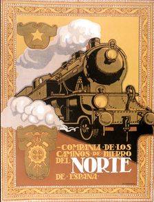 Poster of the 20s advertising the Society of the Caminos de Hierro del Norte de España