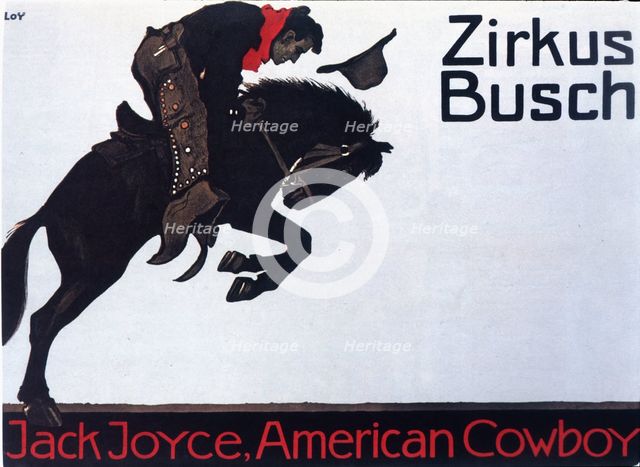 Poster of the 'Circus Busch', 1905. Creator: LOY (il.).
