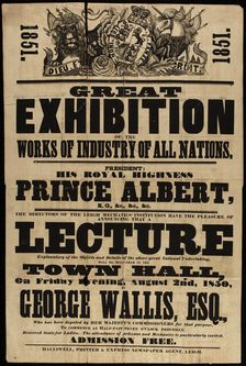 Poster of the Great Industrial Exhibition of all nations of 1851, 1851. Creator: Anonymous