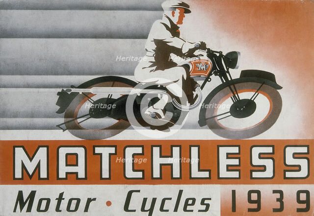 Poster advertising Matchless motor bikes, 1939. Artist: Unknown