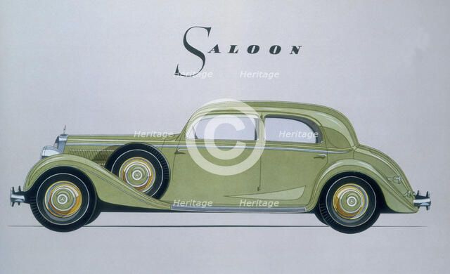 Poster advertising Mercedes-Benz cars, 1939. Artist: Unknown