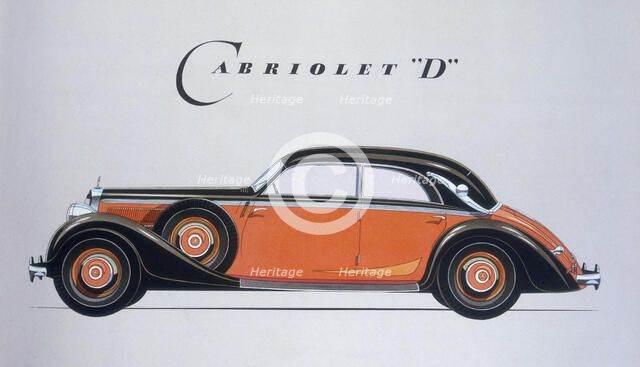 Poster advertising Mercedes-Benz cars, 1939. Artist: Unknown
