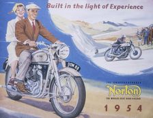 Poster advertising Norton motor bikes, 1954