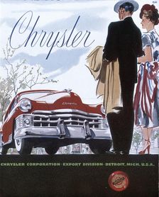 Poster advertising a Chrysler, 1950