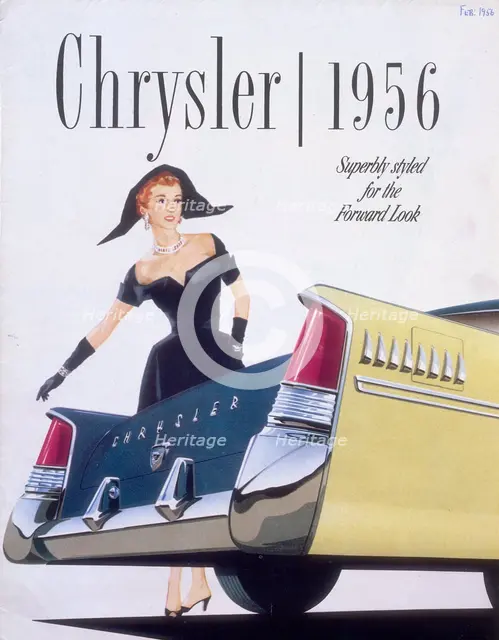 Poster advertising a Chrysler, 1956. Artist: Unknown
