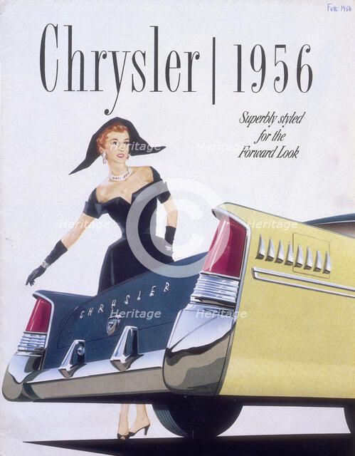 Poster advertising a Chrysler, 1956. Artist: Unknown