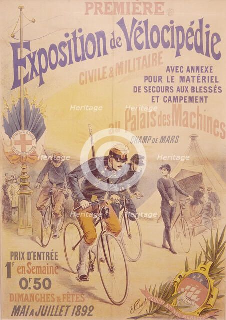 Poster advertising a bicycle exposition, 1892. Artist: E Clouet