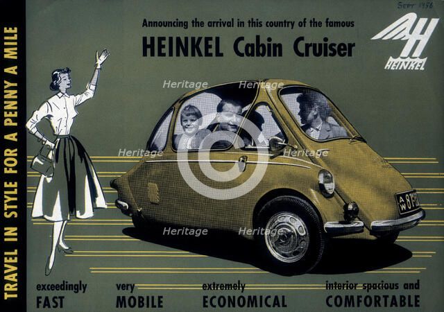 Poster advertising a Heinkel Cabin Cruiser, 1956. Artist: Unknown