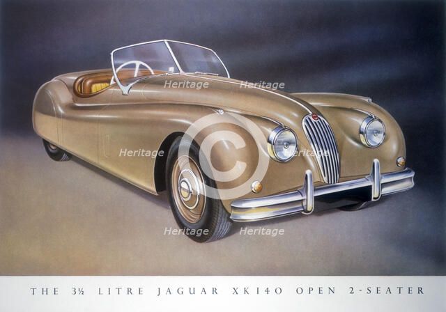 Poster advertising a Jaguar XK 140, 1954. Artist: Unknown