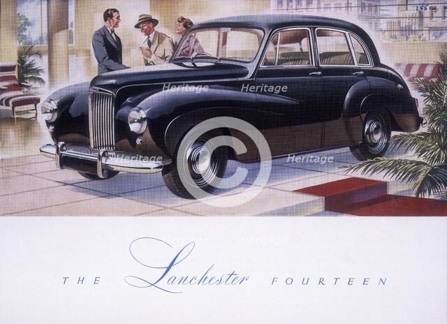 Poster advertising a Lanchester 14, 1951. Artist: Unknown