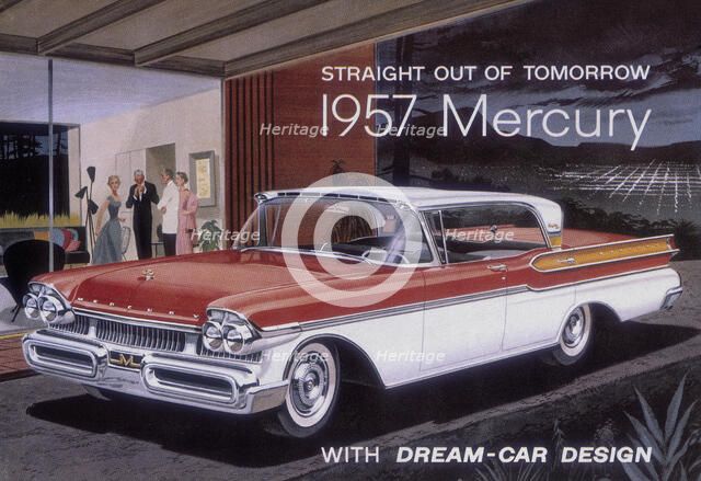 Poster advertising a Mercury car, 1957. Artist: Unknown