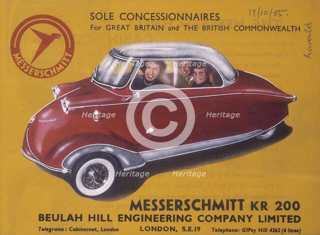 Poster advertising a Messerschmitt KR 200, 1955. Creator: Unknown.