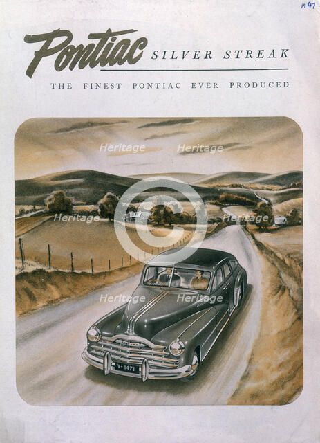 Poster advertising a Pontiac Silver Streak, 1947. Artist: Unknown