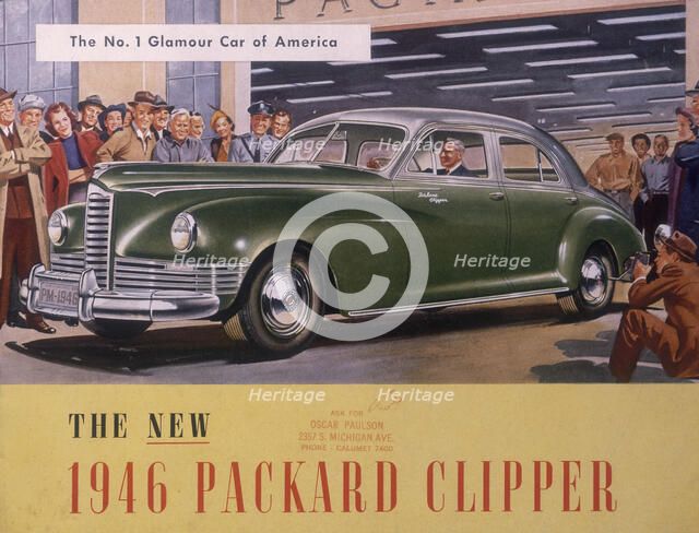 Poster advertising a Packard Clipper, 1946. Artist: Unknown
