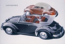 Poster advertising a Volkswagen Convertible, 1959