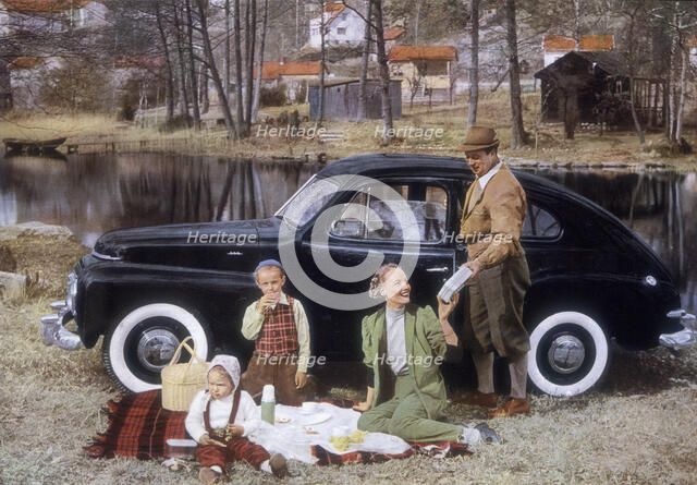 Poster advertising a Volvo 444, 1953. Artist: Unknown