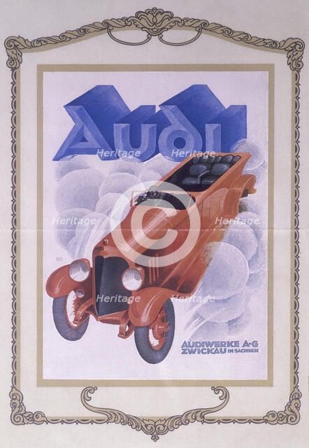 Poster advertising Audi cars, 1922. Artist: Unknown