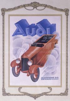 Poster advertising Audi cars, 1922