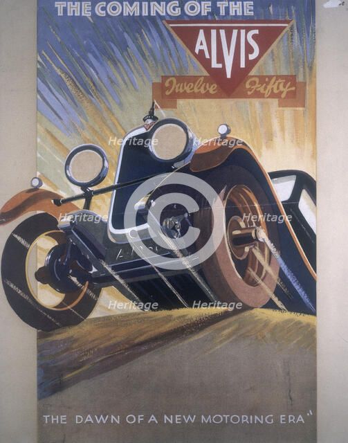 Poster advertising Alvis cars, 1930. Artist: Unknown