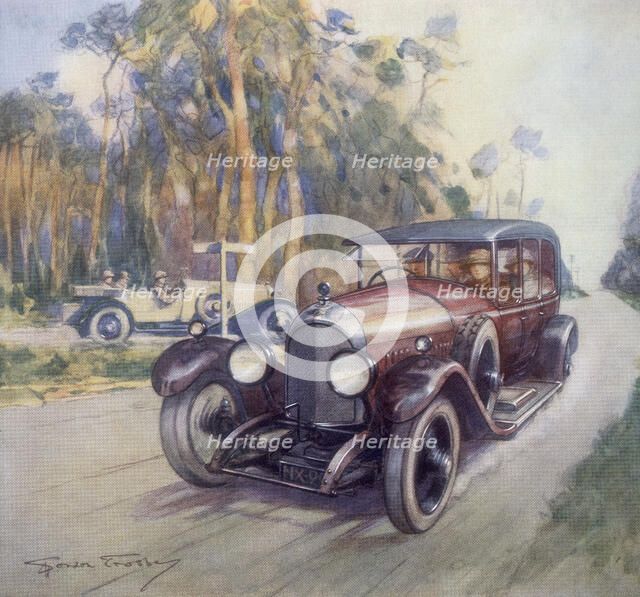 Poster advertising Bentley cars, 1927. Artist: Gordon Crosby