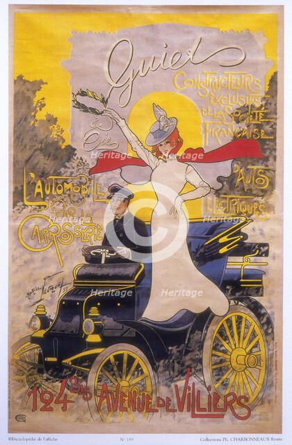 Poster advertising car coachwork, 1899. Artist: Maurice Neumont