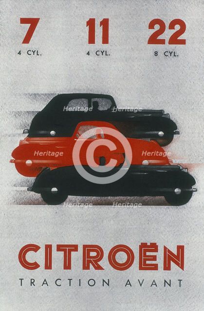 Poster advertising Citroën cars, 1934. Artist: Unknown