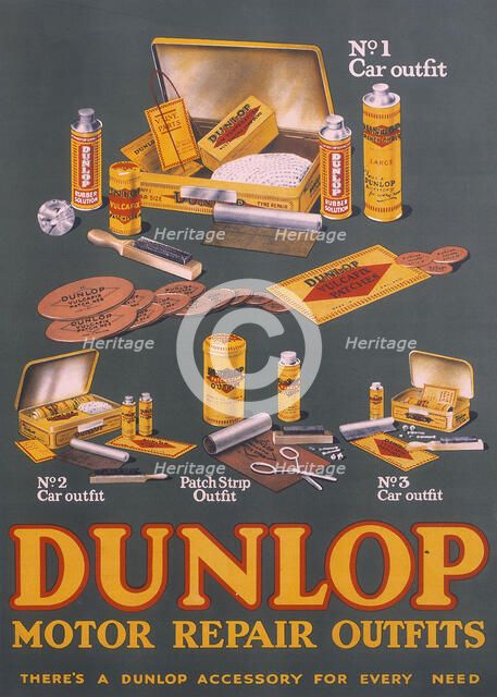 Poster advertising Dunlop products. Artist: Unknown