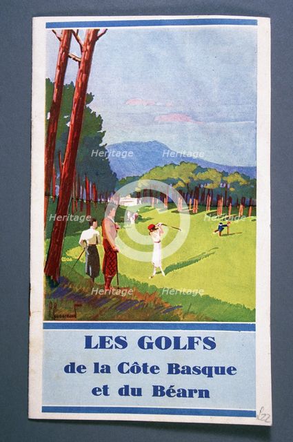 Poster advertising golf holidays on the Basque coast, French, c1920s. Creator: Unknown.