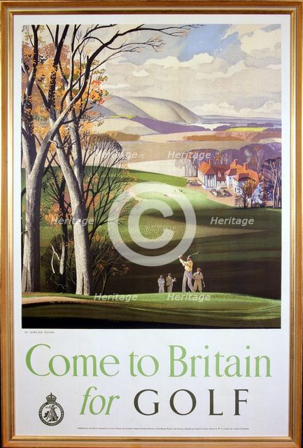 Poster advertising golfing holidays in Britain, c1920s. Creator: Unknown.