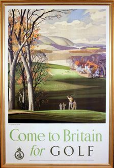 Poster advertising golfing holidays in Britain, c1920s. Creator: Unknown