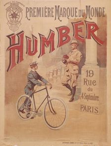 Poster advertising Humber bicycles, late 19th-early 20th century