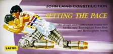 Poster advertising Laing as contractors for the new terminal at Birmingham Airport, 1991. Creator: John Laing plc
