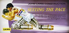 Poster advertising Laing as contractors for the new terminal at Birmingham Airport, 1991. Creator: John Laing plc