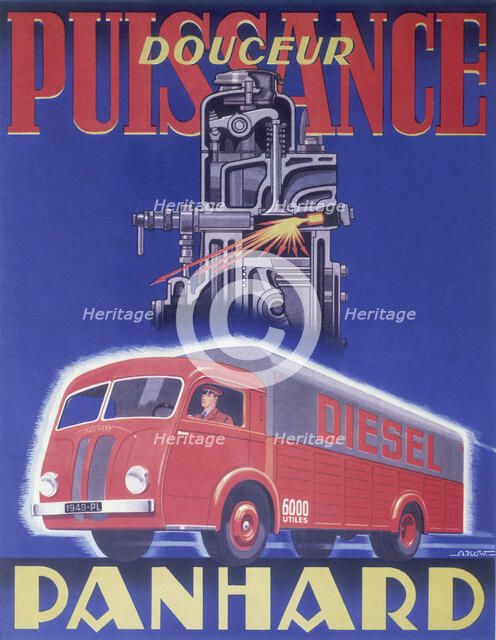 Poster advertising Panhard, 1948. Artist: Unknown