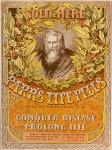 Poster advertising Parr's Life Pills, 19th century. Creator: Unknown