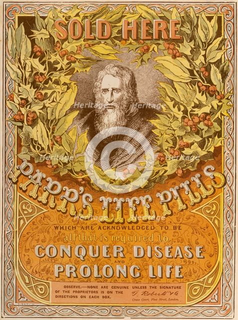 Poster advertising Parr's Life Pills, 19th century. Creator: Unknown.