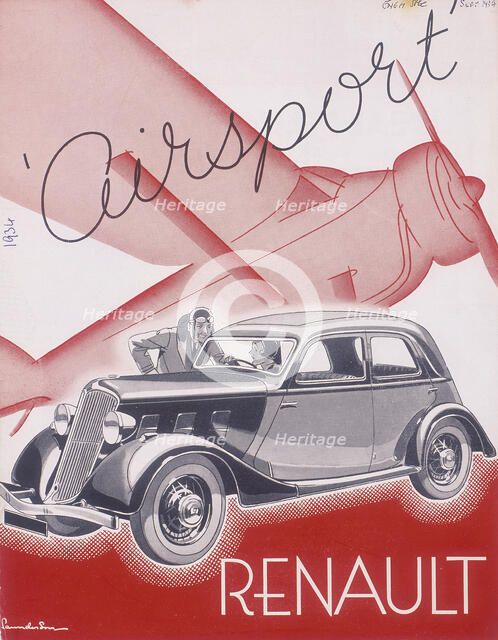 Poster advertising Renault cars, 1934. Artist: Unknown