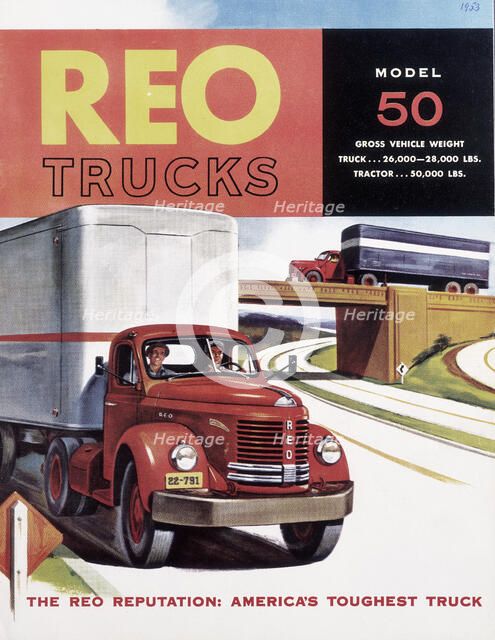 Poster advertising REO trucks, 1958. Artist: Unknown