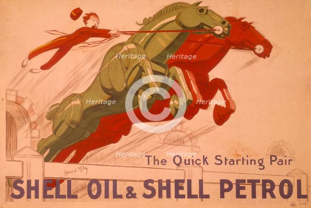 Poster advertising Shell oil and petrol. Artist: Unknown
