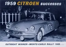 Poster advertising the Citroën Monte Carlo Rally winner, 1959