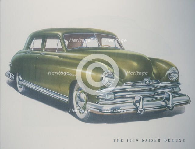 Poster advertising the Kaiser DeLuxe, 1949. Artist: Unknown