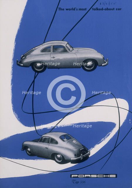 Poster advertising the Porsche 356, 1955. Artist: Unknown