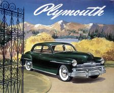 Poster advertising the Plymouth Special de Luxe Sedan, 1949