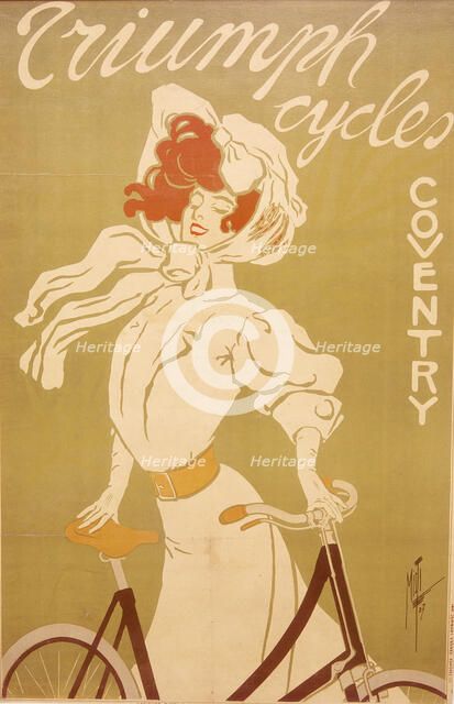 Poster advertising Triumph bicycles, 1907. Artist: Misti