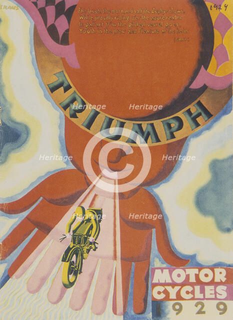Poster advertising Triumph motor bikes, 1929. Artist: Unknown