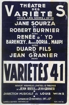 Poster advertising Variétés 41 variety show, France, 1941